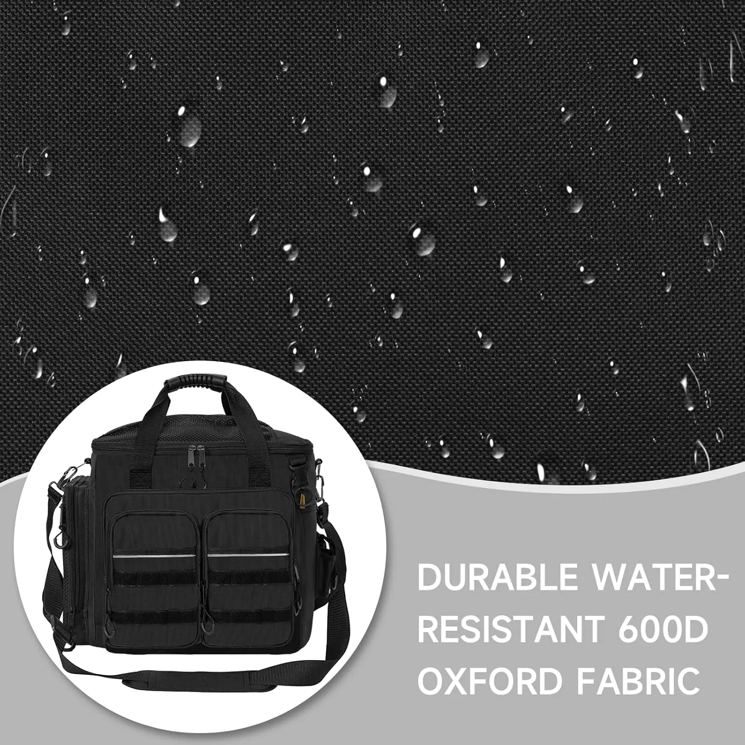 Fishing Tackle Bags Fishing Gear Storage Bag for Saltwater or Freshwater Fishing - Black - Medium - Flag