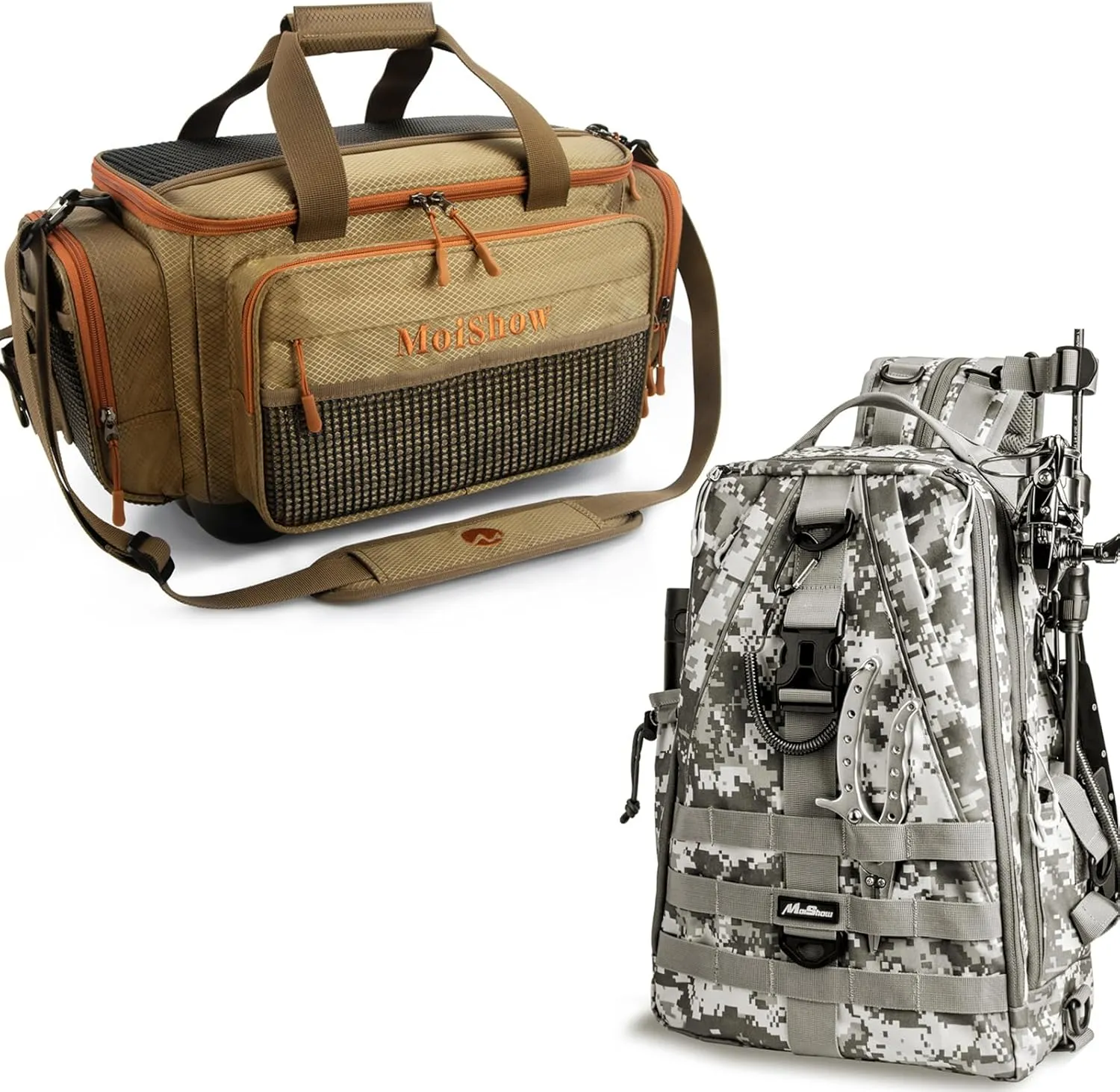 Fishing Tackle Box Bag - Fishing Bags for Saltwater or Freshwater (#Khaki) Fishing Tackle Bags - Padded Shoulder Strap - Tackle Bag for 3600 3700 Tackle Box