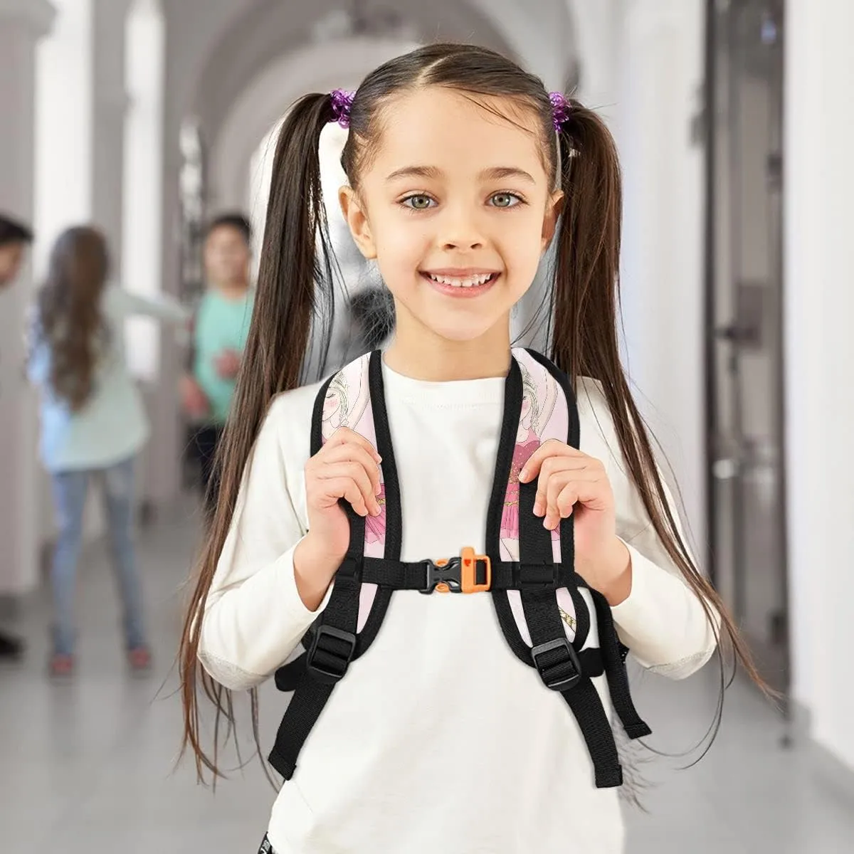 Fisyme Toddler Backpack Butterfly Cute Ballerina Girl School Bag Kids Backpacks for Kindergarten Preschool Nursery Girls Boys, M