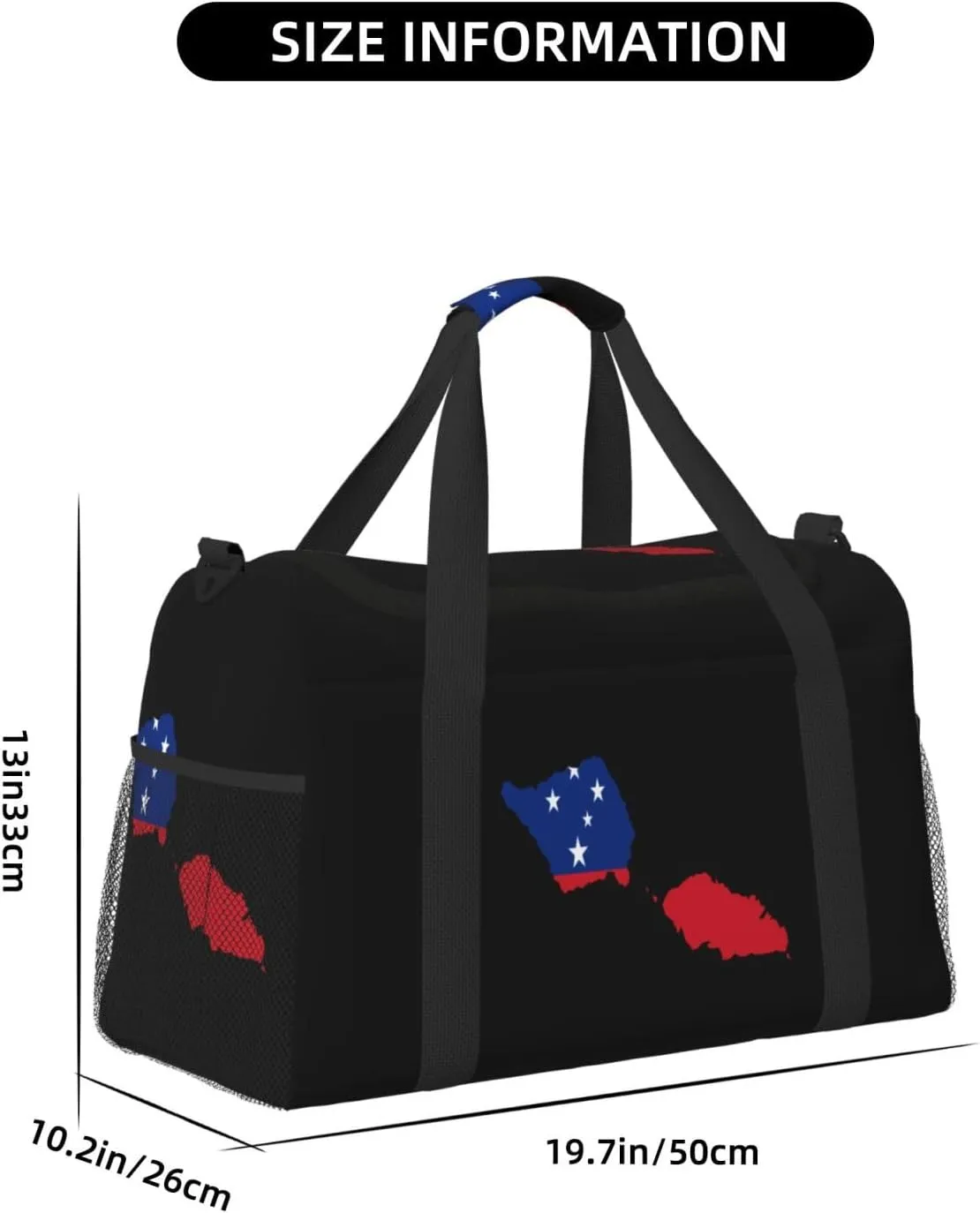 Flag Map Of Samoa Travel Duffel Bag Large Foldable Waterproof Overnight Bag For Beach Swim Bags Pool Sports Gym