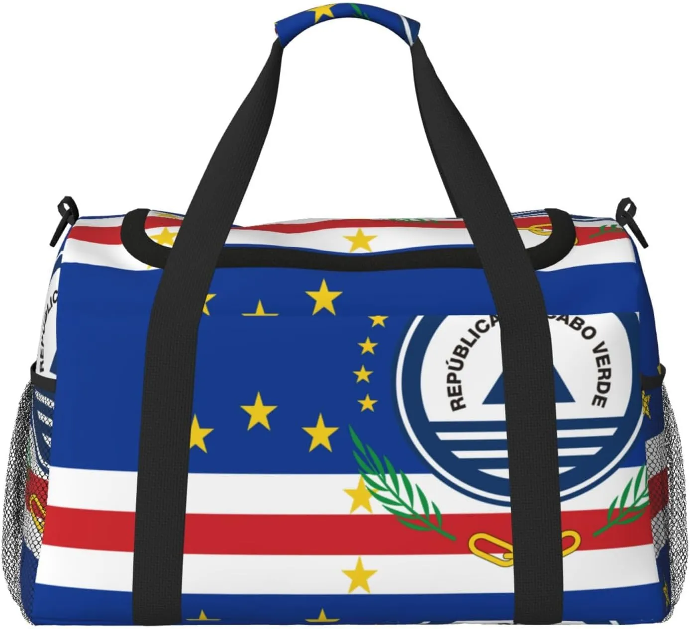 Flag Of Cape Verde Travel Duffel Bag Large Foldable Waterproof Overnight Bag For Beach Swim Bags Pool Sports Gym