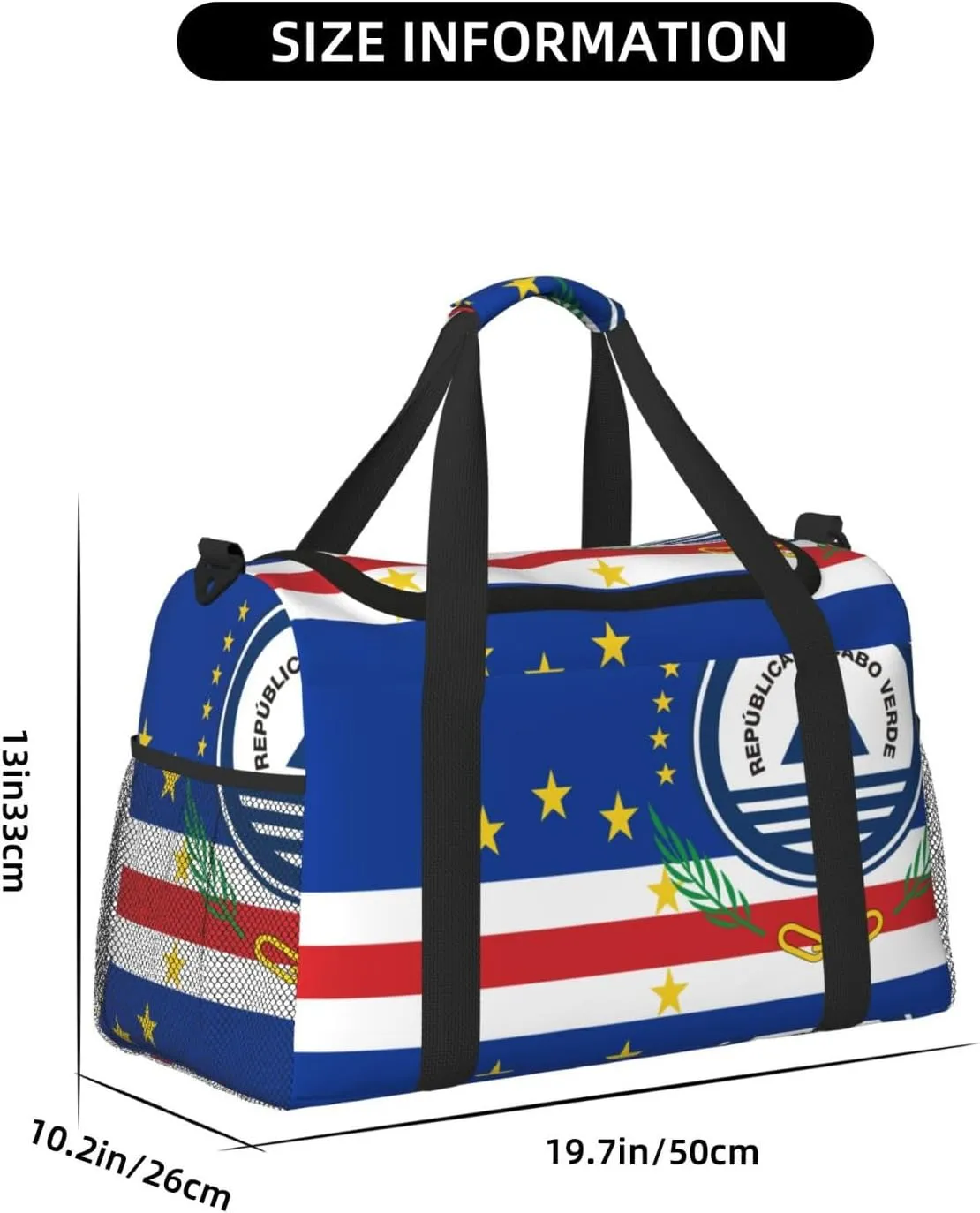 Flag Of Cape Verde Travel Duffel Bag Large Foldable Waterproof Overnight Bag For Beach Swim Bags Pool Sports Gym