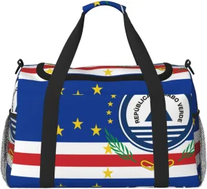 Flag Of Cape Verde Travel Duffel Bag Large Foldable Waterproof Overnight Bag For Beach Swim Bags Pool Sports Gym