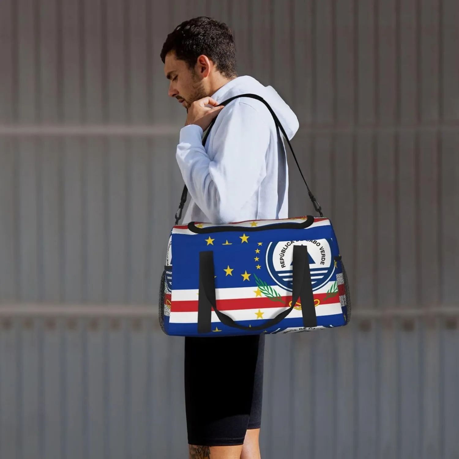 Flag Of Cape Verde Travel Duffel Bag Large Foldable Waterproof Overnight Bag For Beach Swim Bags Pool Sports Gym