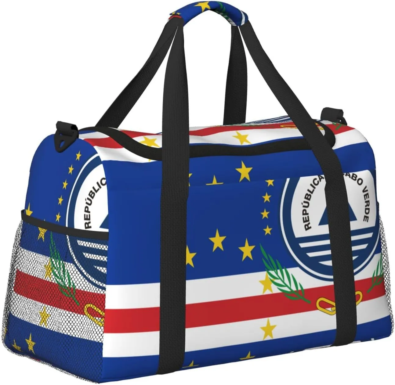Flag Of Cape Verde Travel Duffel Bag Large Foldable Waterproof Overnight Bag For Beach Swim Bags Pool Sports Gym
