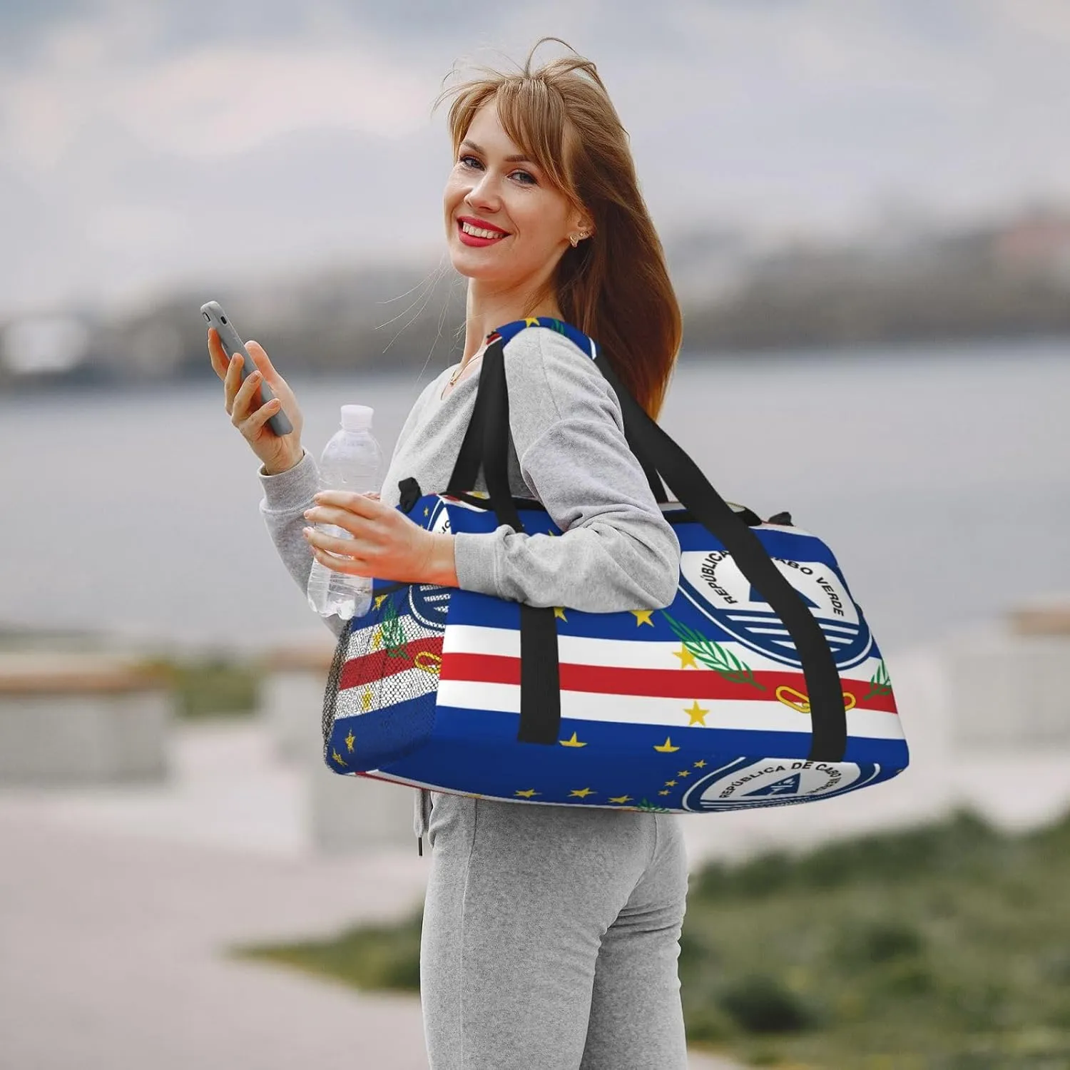 Flag Of Cape Verde Travel Duffel Bag Large Foldable Waterproof Overnight Bag For Beach Swim Bags Pool Sports Gym