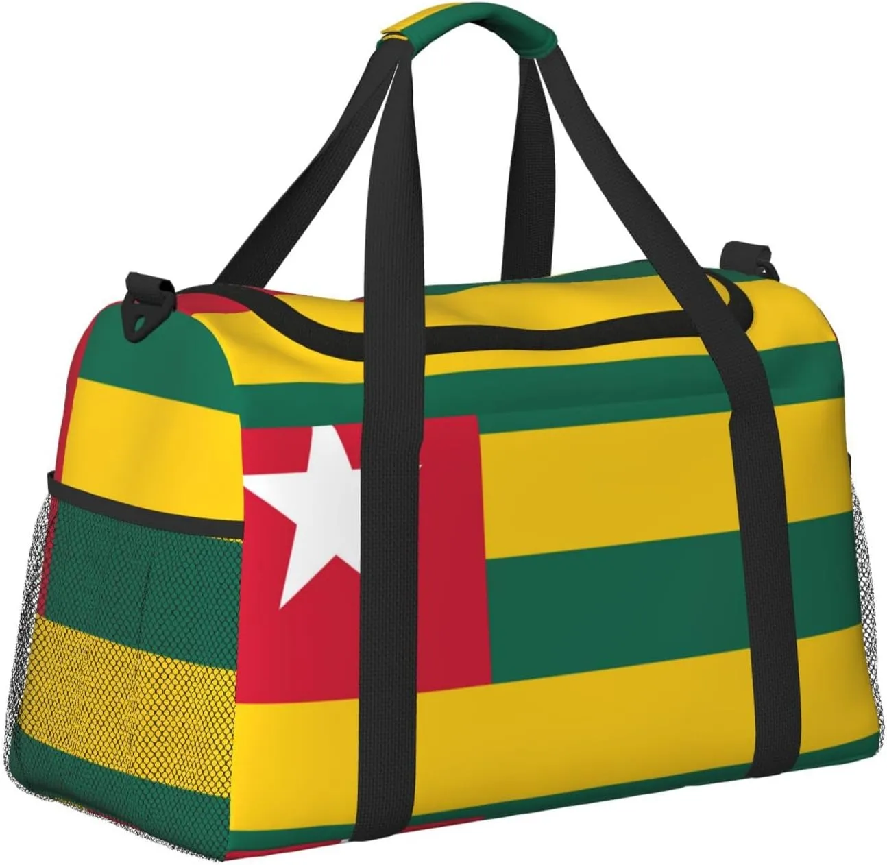 Flag Of Togo Travel Duffel Bag Large Foldable Waterproof Overnight Bag For Beach Swim Bags Pool Sports Gym