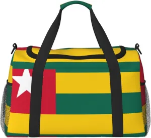 Flag Of Togo Travel Duffel Bag Large Foldable Waterproof Overnight Bag For Beach Swim Bags Pool Sports Gym