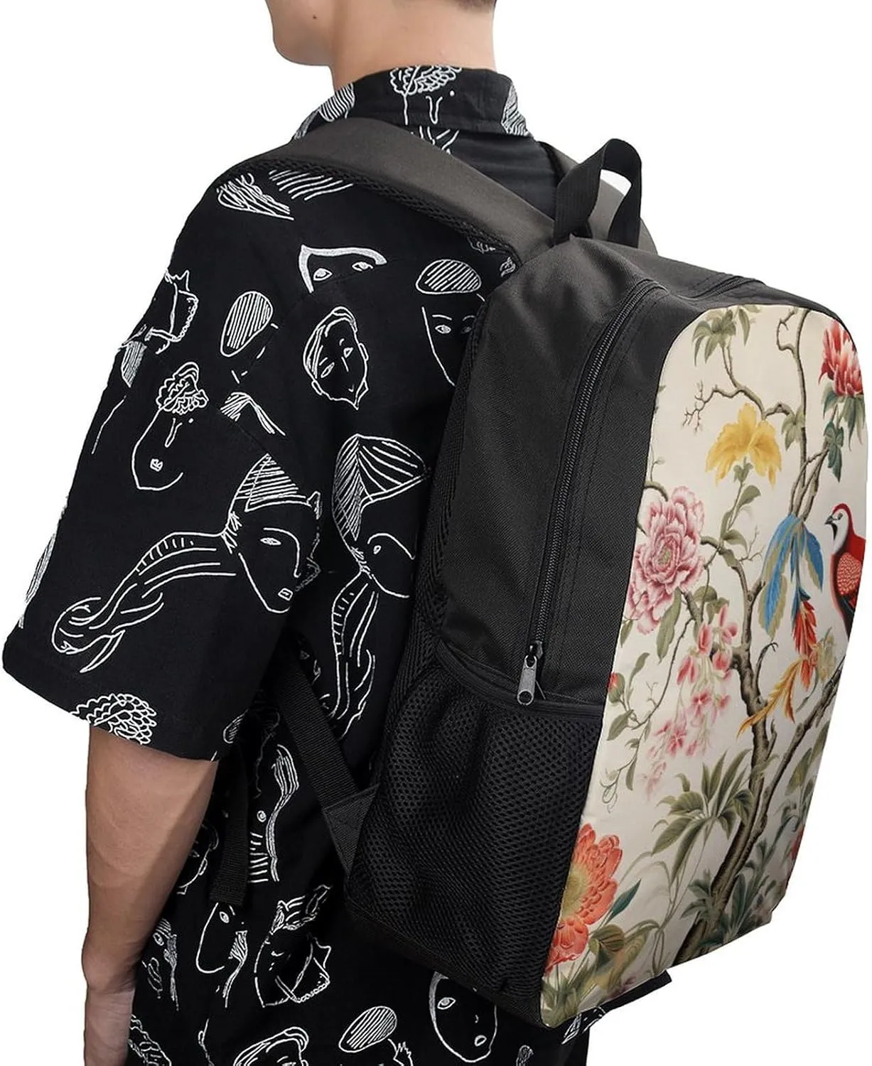 Flowers And Birds Lightweight Backpack Casual Carry On Laptop Backpack,Hiking Bag for Camping Sports Work