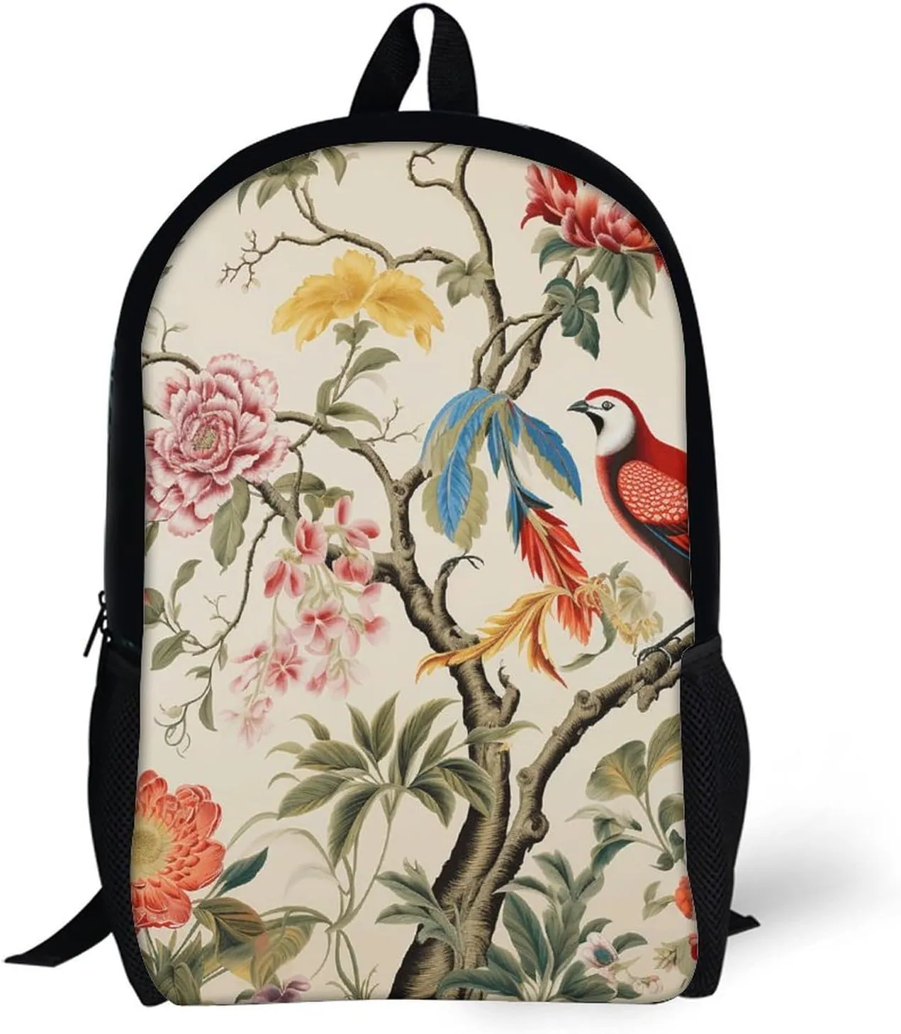 Flowers And Birds Lightweight Backpack Casual Carry On Laptop Backpack,Hiking Bag for Camping Sports Work
