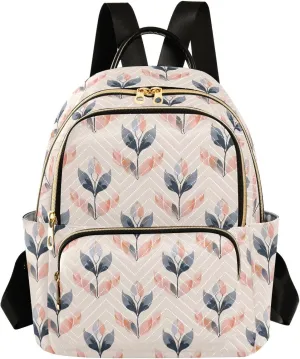 Flowers Beige Simple Minimalist 14 Inch teen girls backpacks for girls backpack diaper bag for travel&work