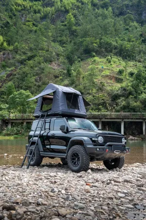 Foldable Inflatable Car Roof Top Tent for 2-3 People, Quick Setup for SUV and Truck Camping, Black