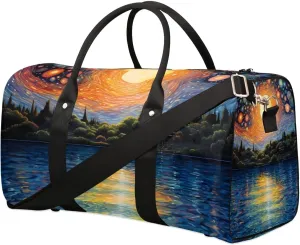 Foldable Travel Bag Abstract Sky Lake Lightweight Carry On Bags for Airplanes Waterproof Travel Duffle Bag For Gym Weekend Overnight