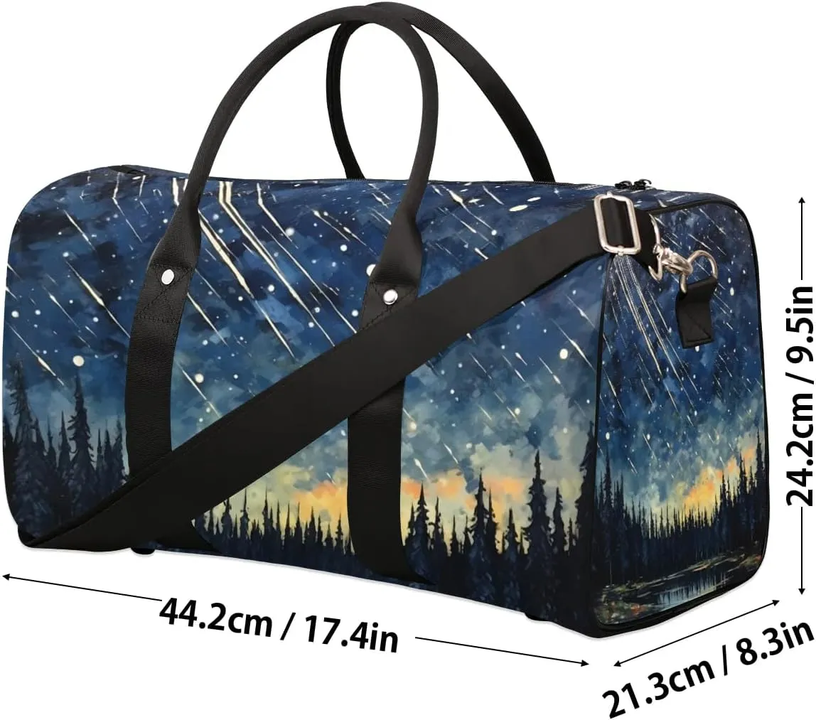 Foldable Travel Bag Beautiful Starry Sky Lightweight Carry On Bags for Airplanes Waterproof Travel Duffle Bag For Gym Weekend Overnight