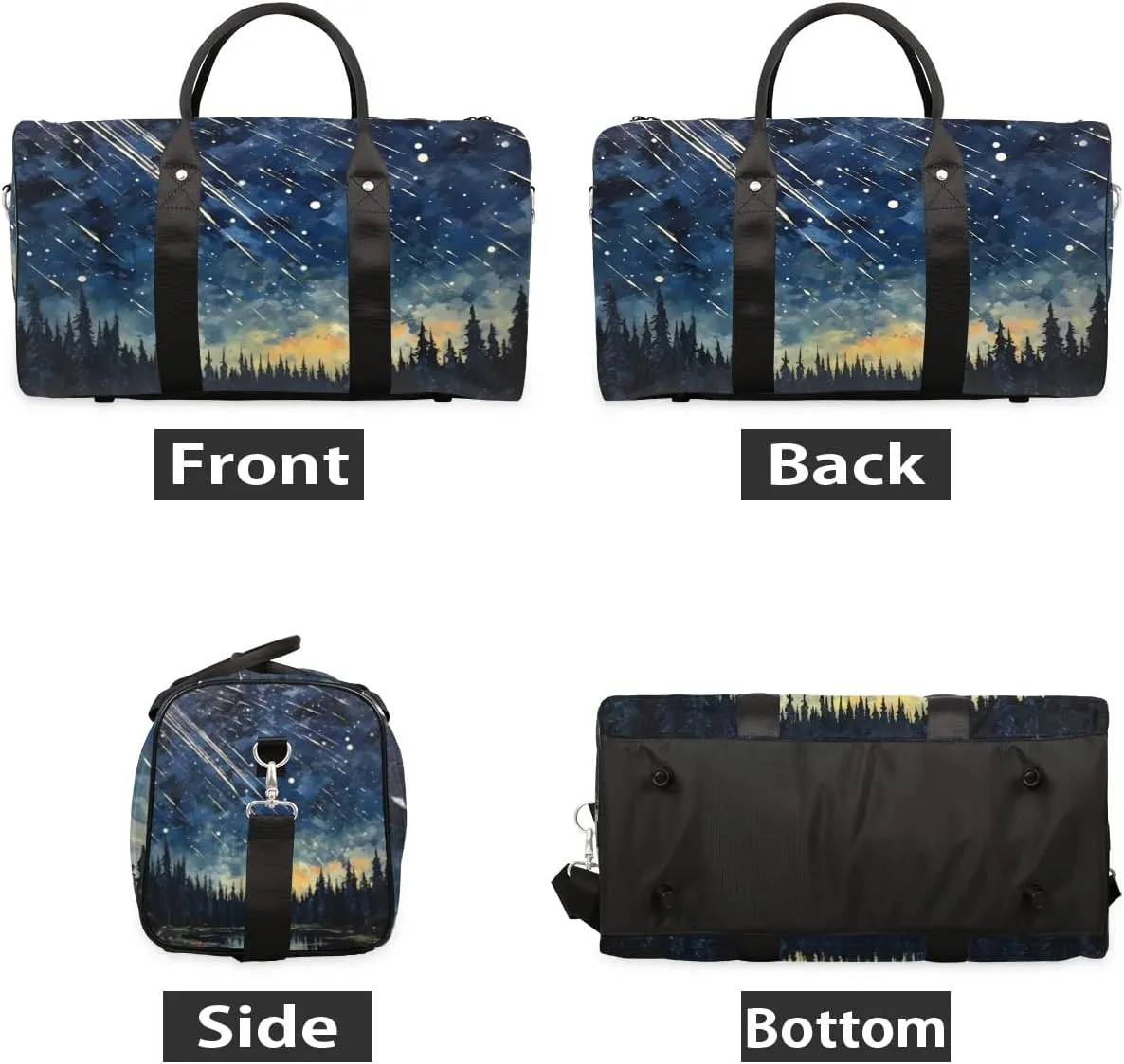 Foldable Travel Bag Beautiful Starry Sky Lightweight Carry On Bags for Airplanes Waterproof Travel Duffle Bag For Gym Weekend Overnight