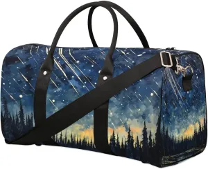 Foldable Travel Bag Beautiful Starry Sky Lightweight Carry On Bags for Airplanes Waterproof Travel Duffle Bag For Gym Weekend Overnight