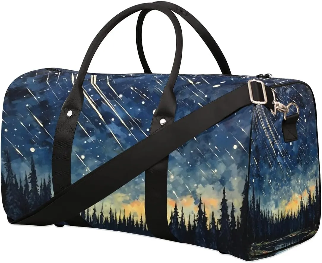 Foldable Travel Bag Beautiful Starry Sky Lightweight Carry On Bags for Airplanes Waterproof Travel Duffle Bag For Gym Weekend Overnight