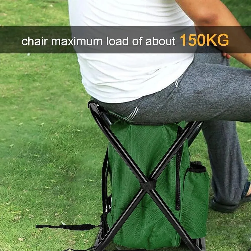 Folding Camping Fishing Chair Stool Portable Backpack Cooler Insulated Picnic Bag Hiking Seat Table Bags Pesca Tackle Mochila Type B Camouflage