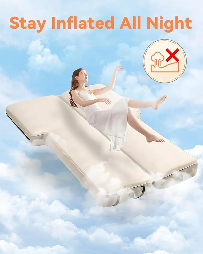 for Tesla Model Y Mattress, Inflatable Camping Bed for Model Y Mattress with Electric Air Pump, Two-in-One Fusion of Air and Memory Foam