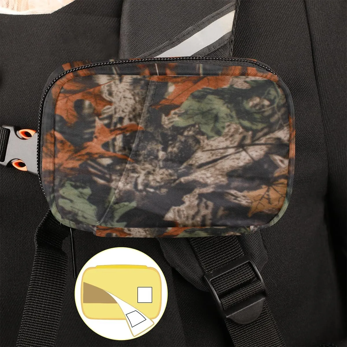 Forest Tree Camo Camouflage Pill Box Small Pill Travel Organizer 7 Day Weekly Medicine Pill Case Cute Compact Size Vitamin Container Pill Bottle Portable Pill Holder Bag with Zipper