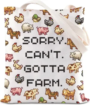 FOTAP Valley Game Inspire Tote Bag Farm Sim Gift Pixel Animal Lover Gift Farming Country Adventure Gaming Gift