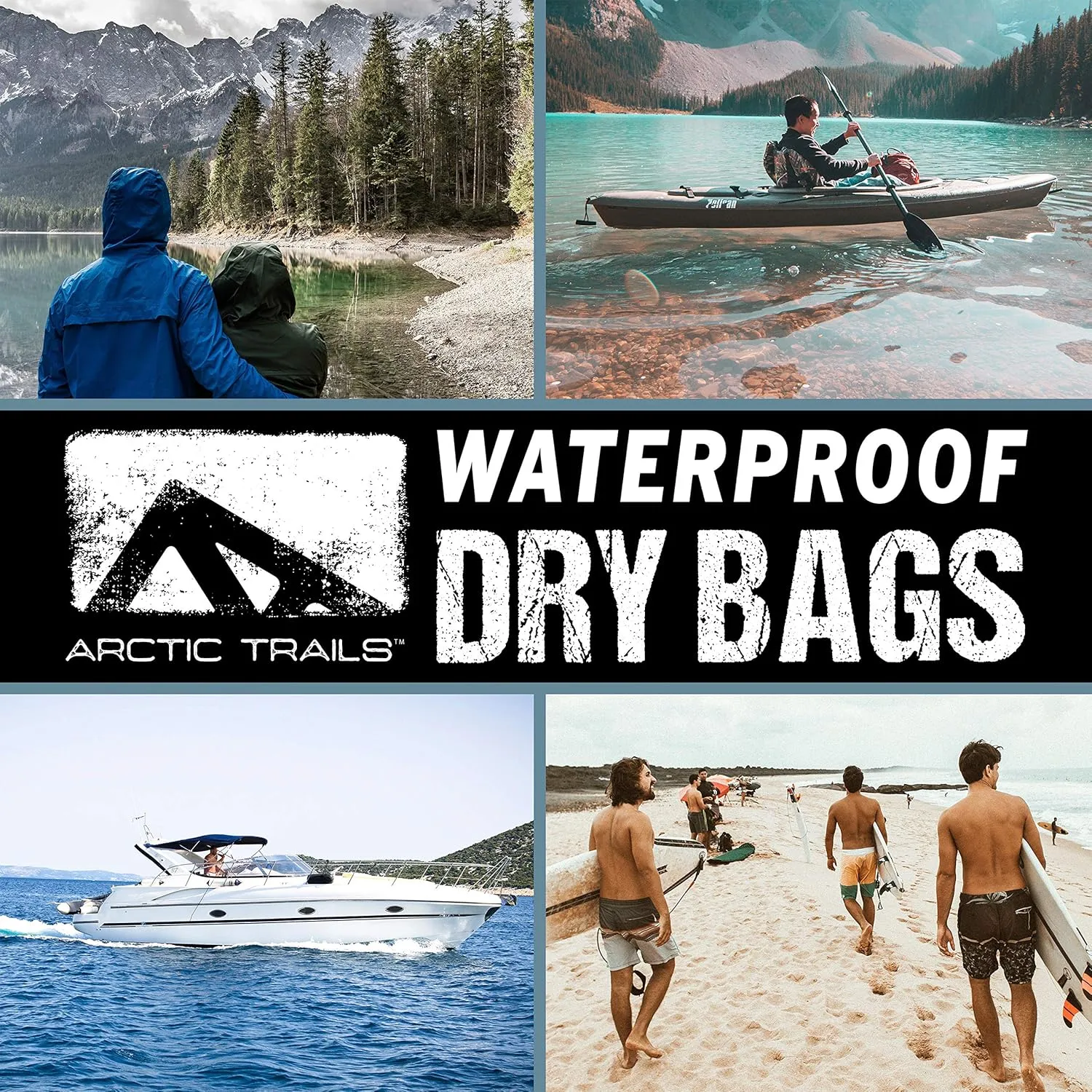 Franklin Sports Arctic Trails Waterproof Dry Bag - Kayak - Camping - Hiking - Boating - Beach - Fishing - Floating - Sea - Ocean 2L/5L/10L/20L/30L - Heavy Duty - Light Weight