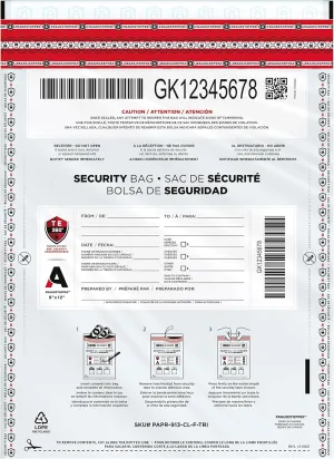 Fraudstopper Level 4 9x12 Clear Tamper Evident Bag (100)