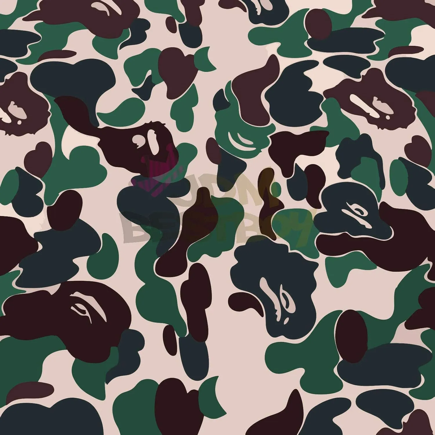Free Tool Kit Forest Green Jungle Camouflage Camo Ape Offroad Rally Vinyl Wrap Sticker Decal Film Sheet Air Release Self Adhesive - 60"X600"