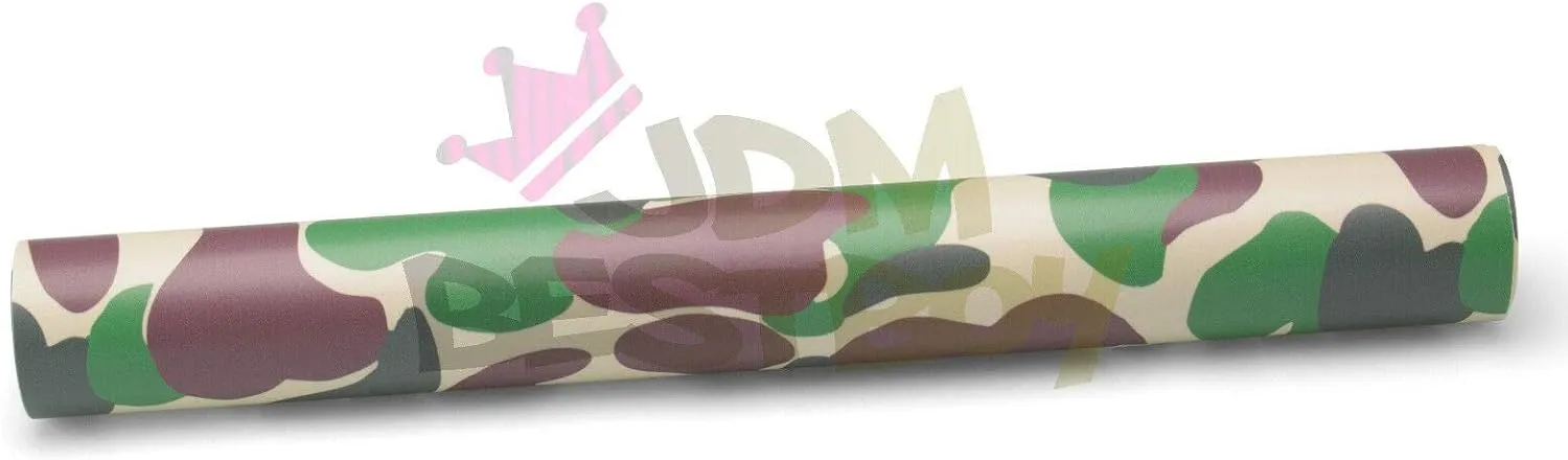 Free Tool Kit Forest Green Jungle Camouflage Camo Ape Offroad Rally Vinyl Wrap Sticker Decal Film Sheet Air Release Self Adhesive - 60"X600"