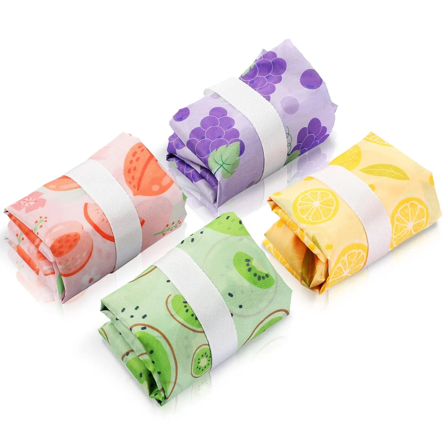 Frienda 4 Pieces Wet Dry Bag for Baby Waterproof Reusable Washable Diaper Bag Sealed with Handle for Travel, Beach, Swimsuit, Diapers, Dirty Gym Clothes and Toiletries (Fruit)