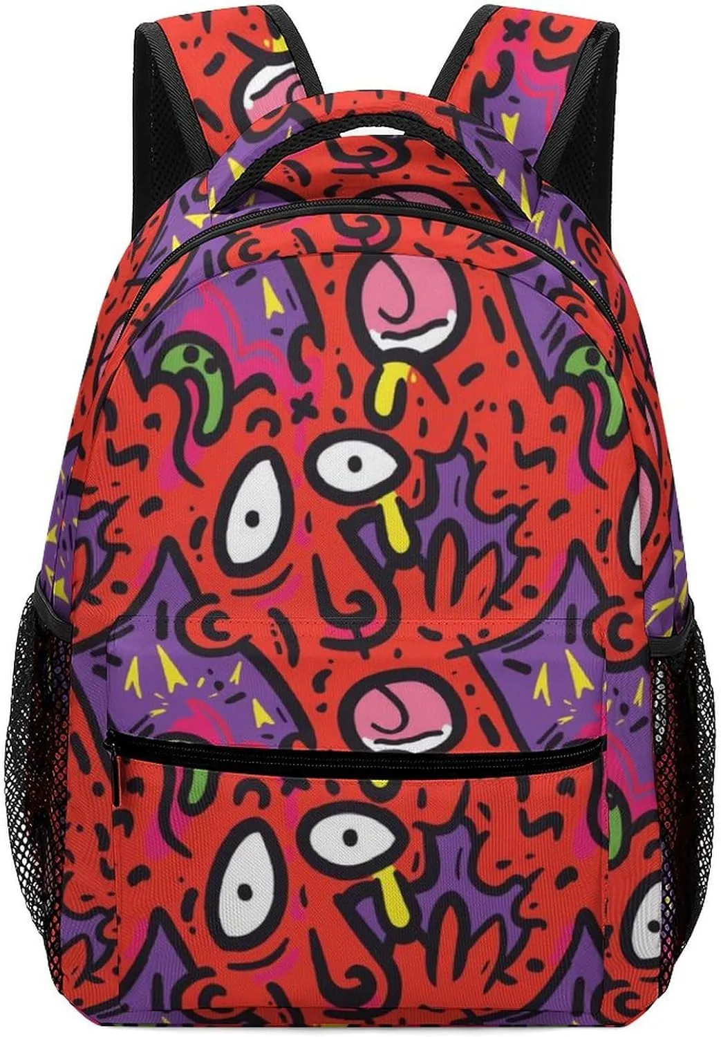 Fright Scream Abstract Doodles Cute Backpack Casual Funny Printing Basic Shoulder Bag for Men Women Travel Picnic