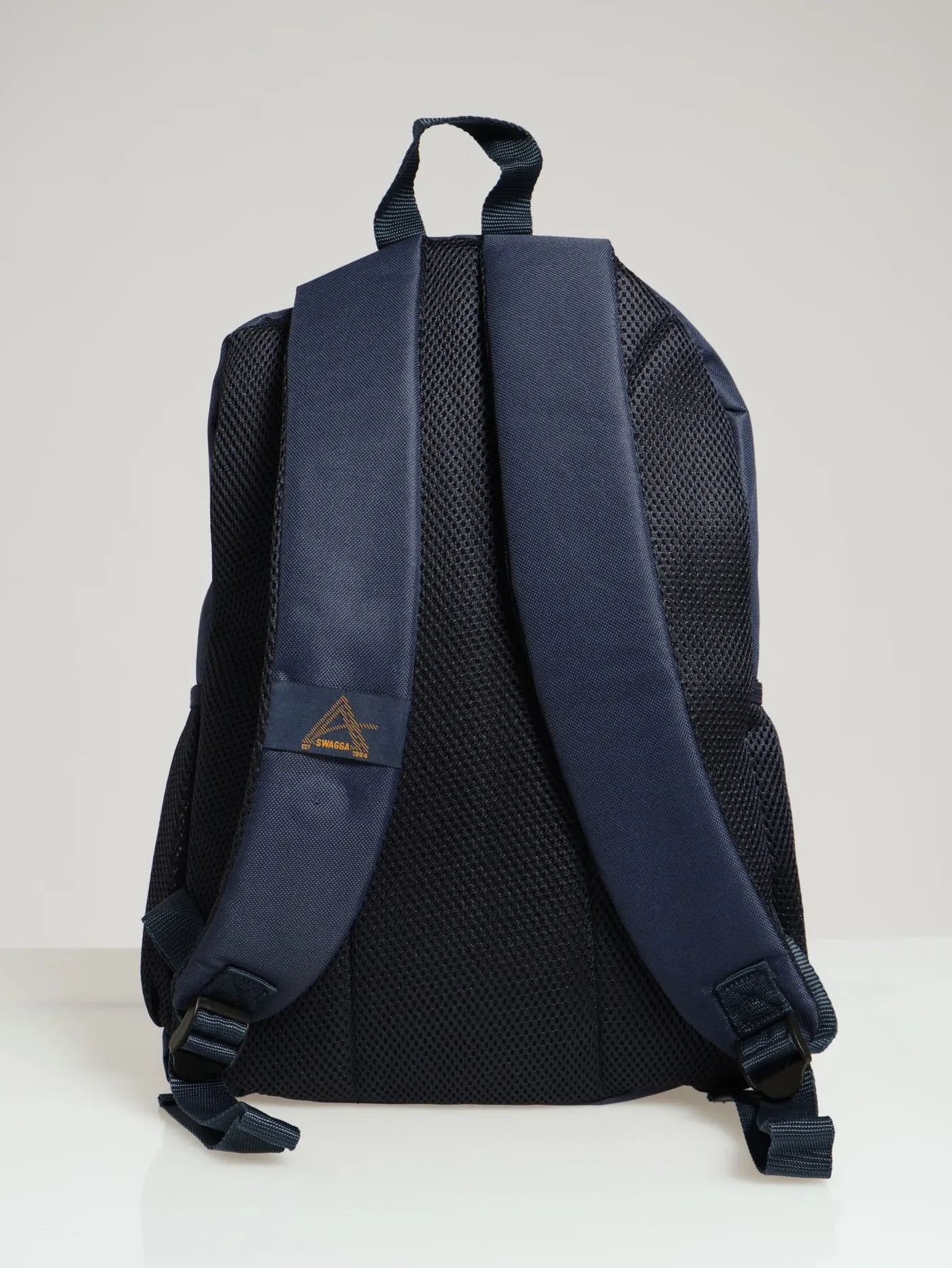 Front Pocket Mono Print Backpack - Navy