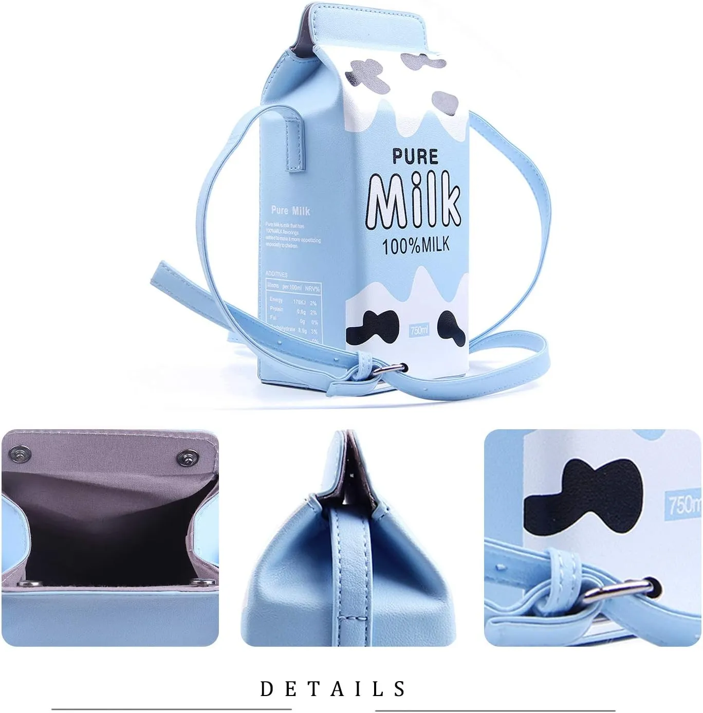 Fruits Banana Strawberry Milk Box Cross Body Purse Bag Women Phone Wallet Shoulder Bags