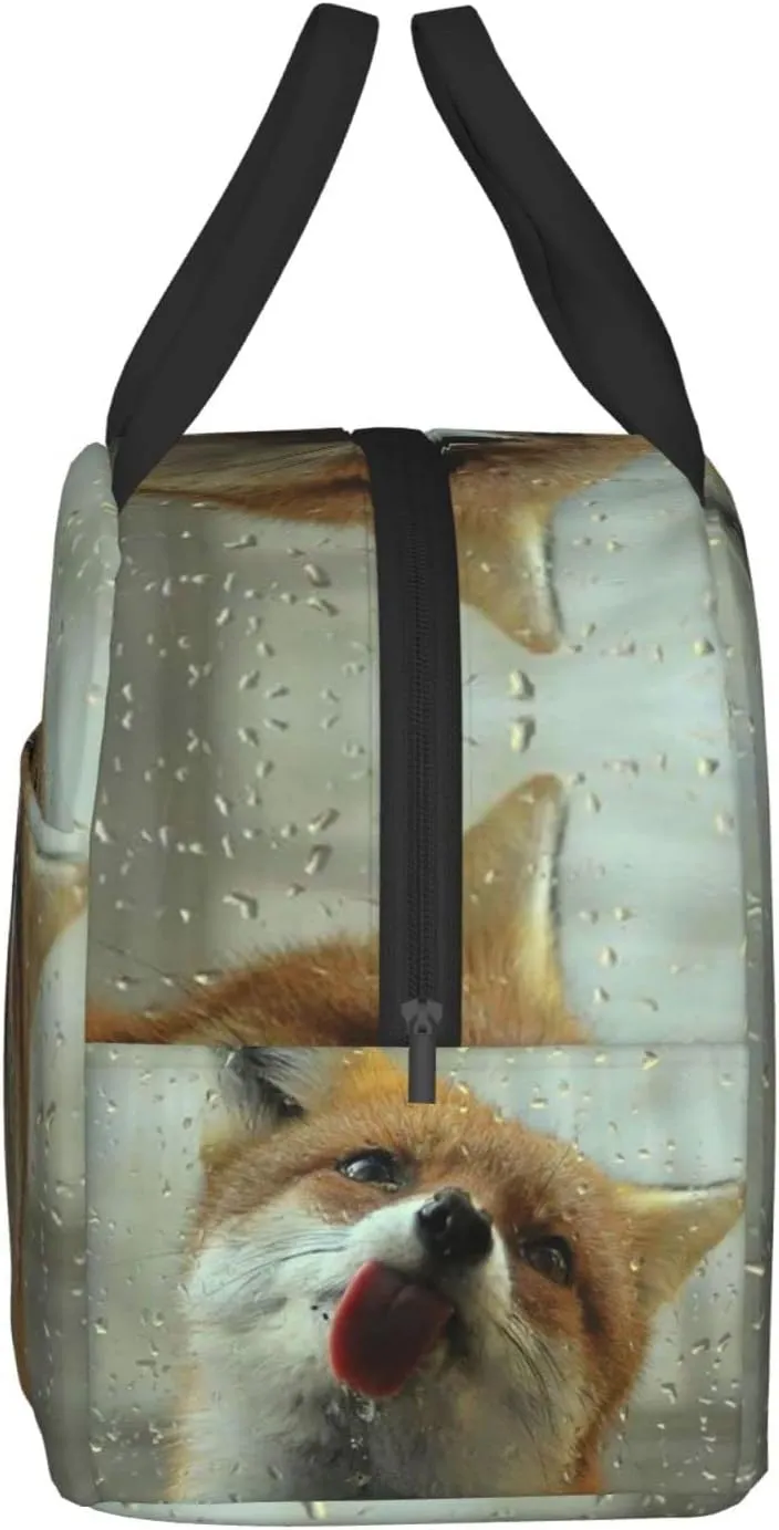 Funny 3d Fox Lunch Box Insulated Meal Bag Lunch Bag Reusable Snack Bag Food Container For Boys Girls Men Women School Work Travel Picnic