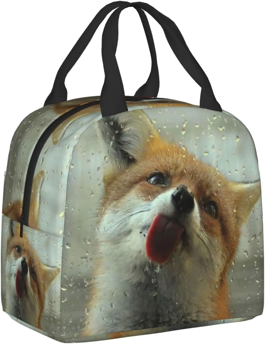 Funny 3d Fox Lunch Box Insulated Meal Bag Lunch Bag Reusable Snack Bag Food Container For Boys Girls Men Women School Work Travel Picnic