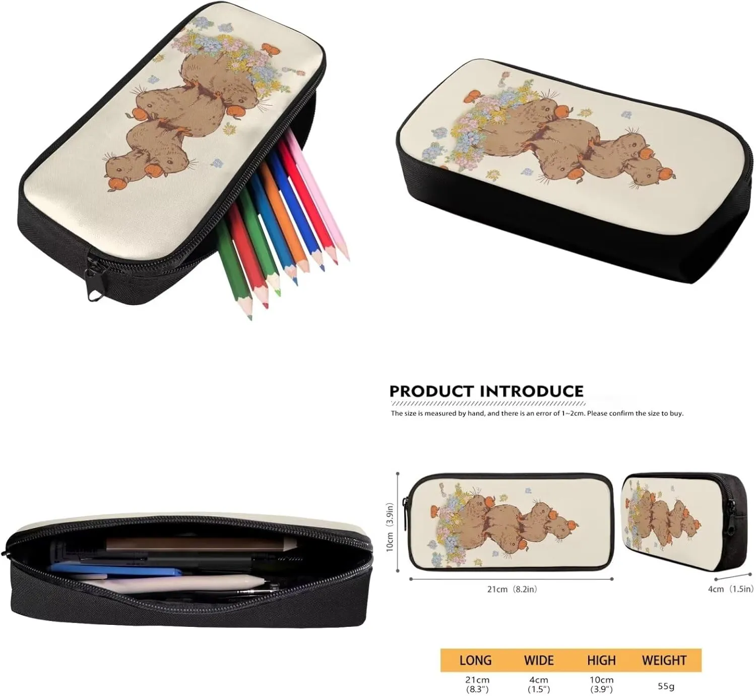 Funny Capybara Backpack Set Kids Toddler Elementary School Bag Bookbag with Insulated Lunch Box Pencil Pouch Pen Bag 12 Inch Backpack School Bag for Kids Toddler
