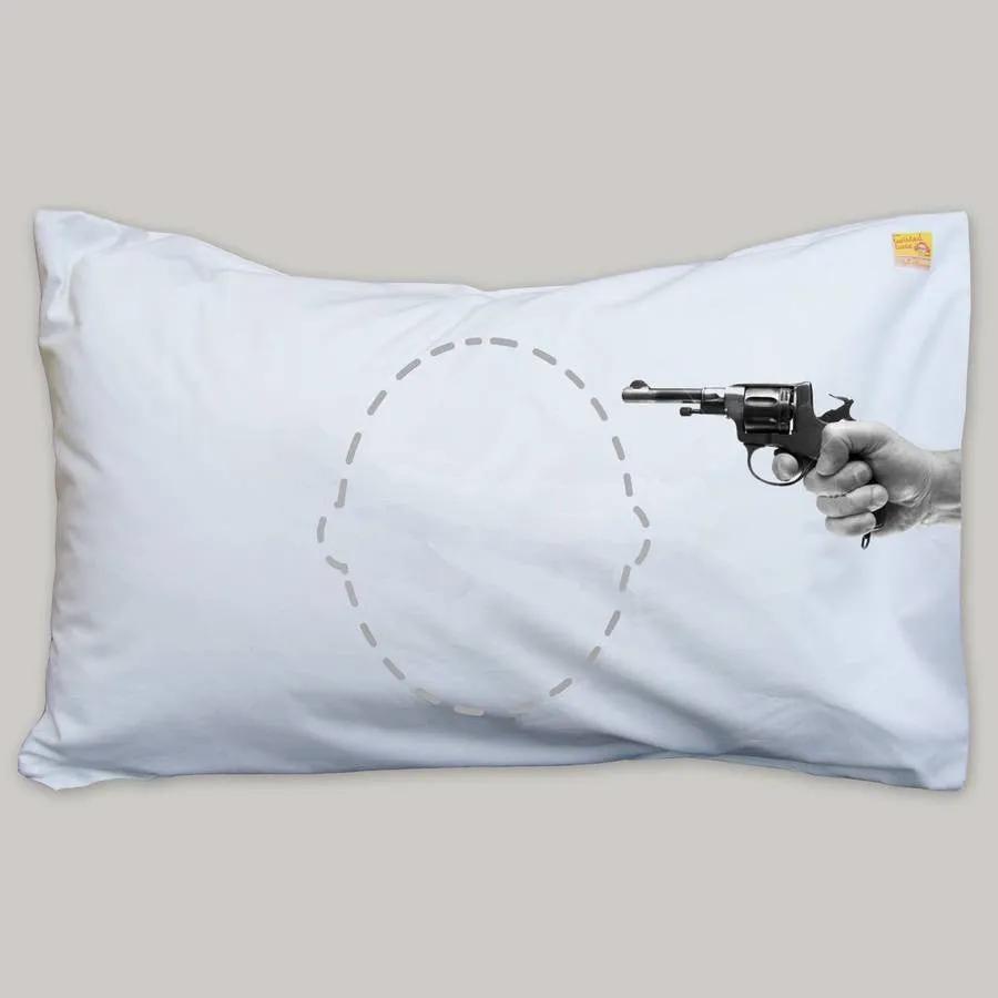 Funny 'Gun to the head' printed Headcase pillowcase