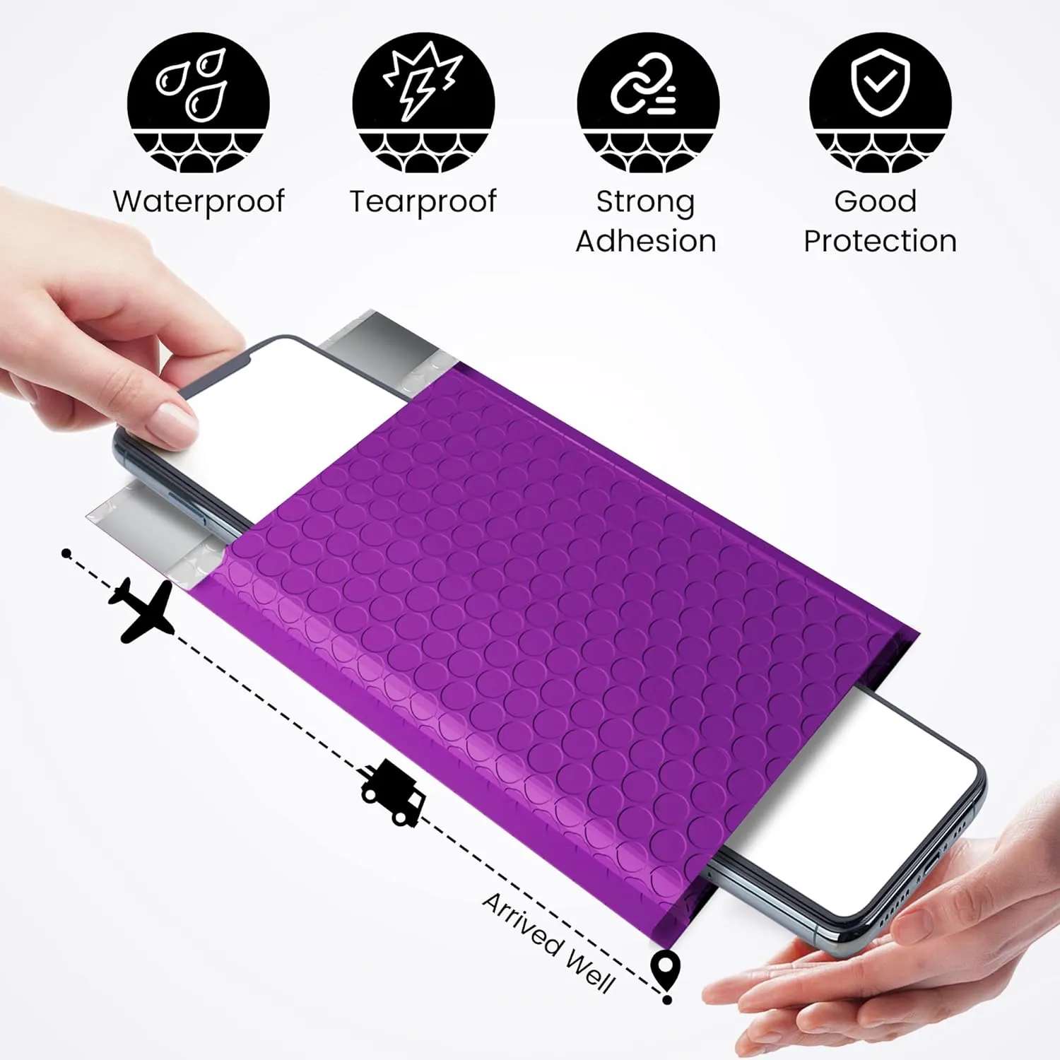 Fuxury Bubble Mailers 4x8 Inch Purple 200 Pack Padded Envelopes Usable Size 4x7" Thick Mailing Envelopes Bubble Opaque Padded Mailers Shipping Bags for Mailing Jewelry Makeup Small Business#000