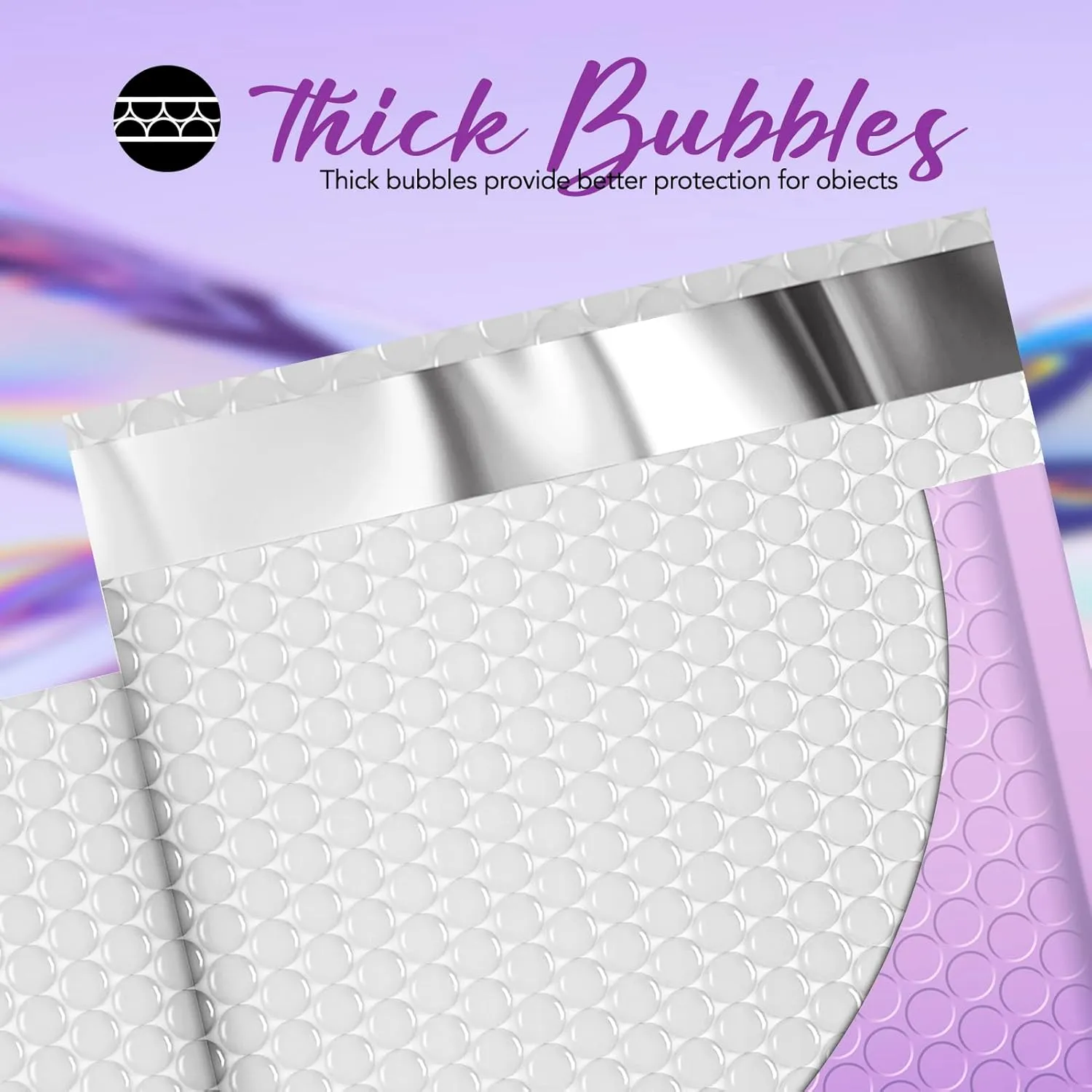 Fuxury Opaque Bubble Mailers 6x10 Inch 100 Pack Gradient Purple Cute Design Padded Envelopes Strong Adhesion Pattern Bubble Shipping Envelopes for Mailing Jewelry, Makeup #0 Thick Bubble Padded Mailer