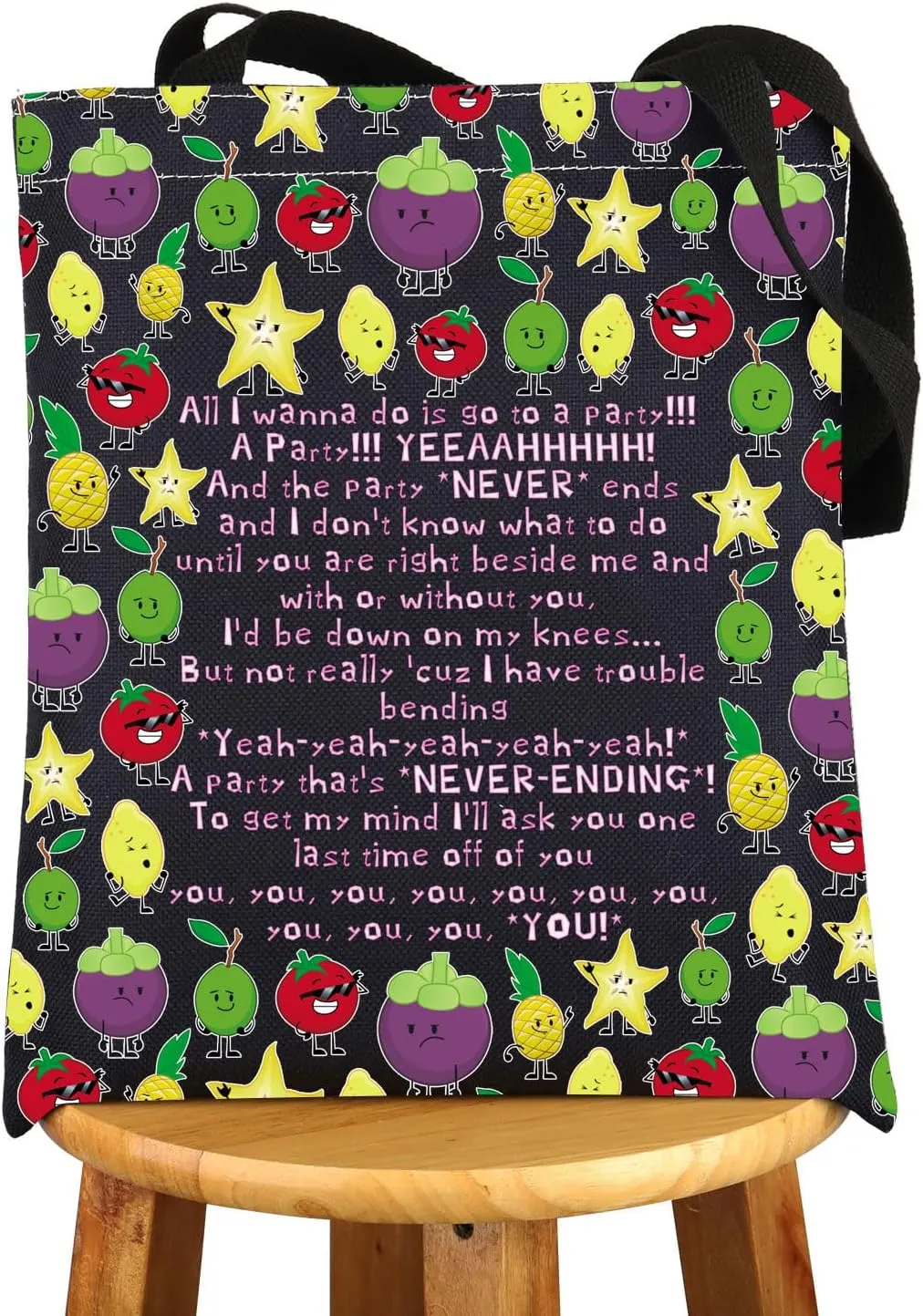 G2TUP II Spoiled Lemon Tour Tote Bag Tomato & Lemon & Mangosteen & Pineapple & Guava & Starfruit Object Show Shoulder Bag