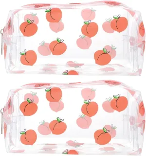 GALPADA 2pcs Clear Makeup Bag Toiletry Storage Container for Travel Lightweight Brush Organizer Women the Go