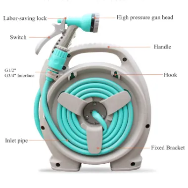 Garden Hose Reel Portable Set Agricultural Car Wash Hose Retractable Reel Pressure Washer Hose Reel