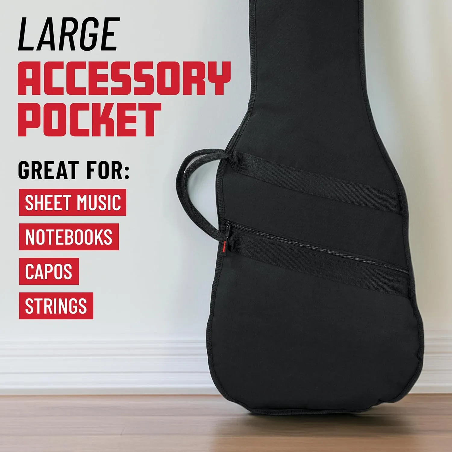 Gator Cases Foam Padded Bass Guitar Gig Bag, Fits Jazz and Precision Style Bass Guitars up to 46.5" in Length (GBE-BASS)
