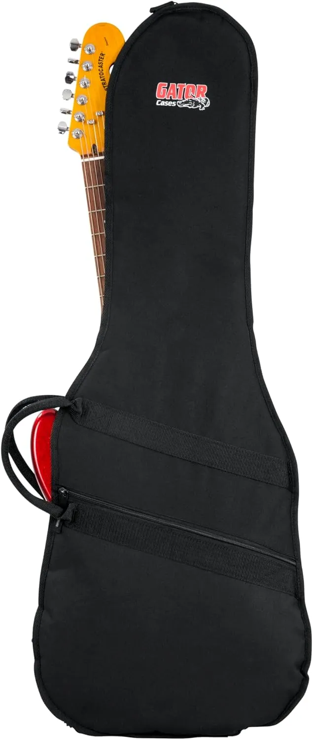 Gator Cases Foam Padded Electric Guitar Gig Bag; Fits Stratocaster and Telecaster Style Guitars up to 40.3" in Length (GBE-ELECT)