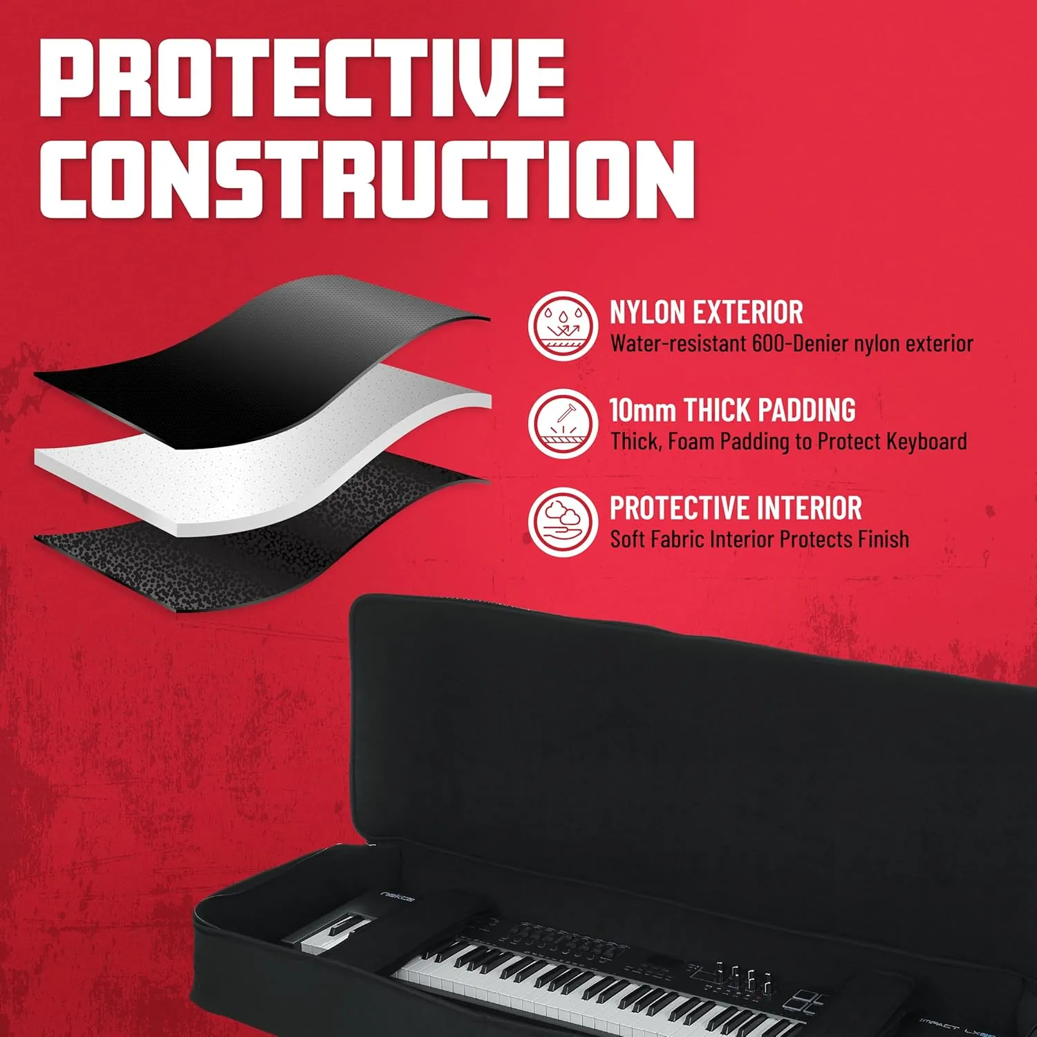 Gator Cases GKB Series 88-Note Padded Keyboard Gig Bag, (GKB-88)