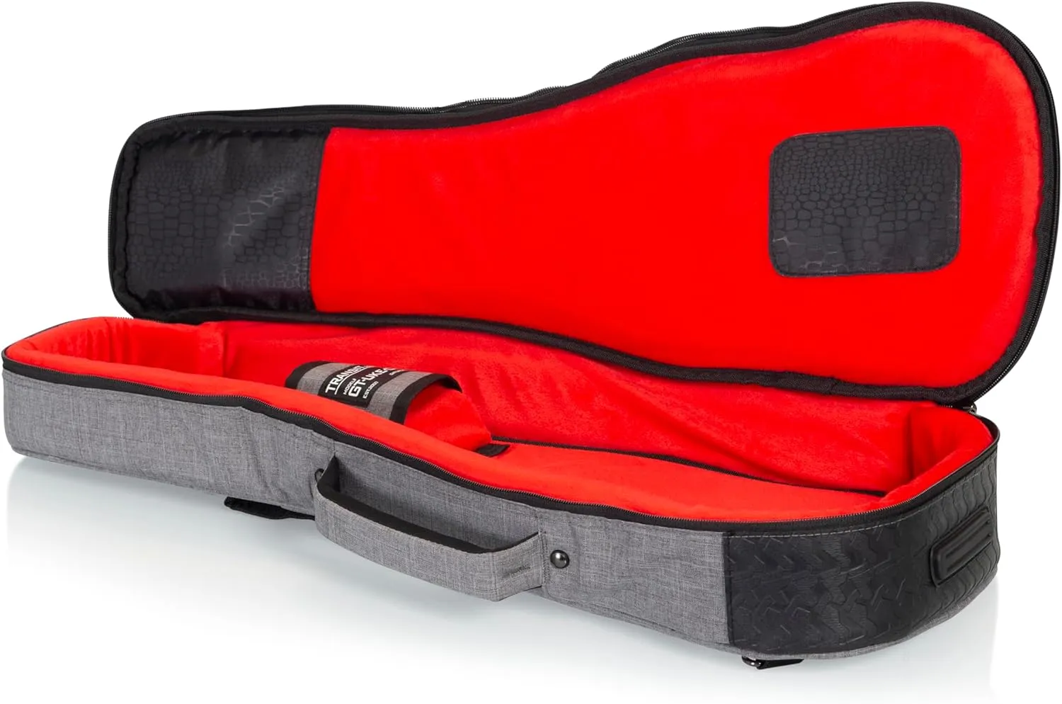 Gator Cases Transit Series Lightweight Concert Ukulele Gig Bag with Back Pack Straps and Rubberized Base, Light Grey Exterior (GT-UKE-CON-GRY)