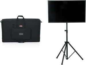 Gator Padded Nylon Dual Carry Tote Bag for Transporting (2) 40"-45" LCD Screens or LED TVs   Deluxe Adjustable Tripod Stand
