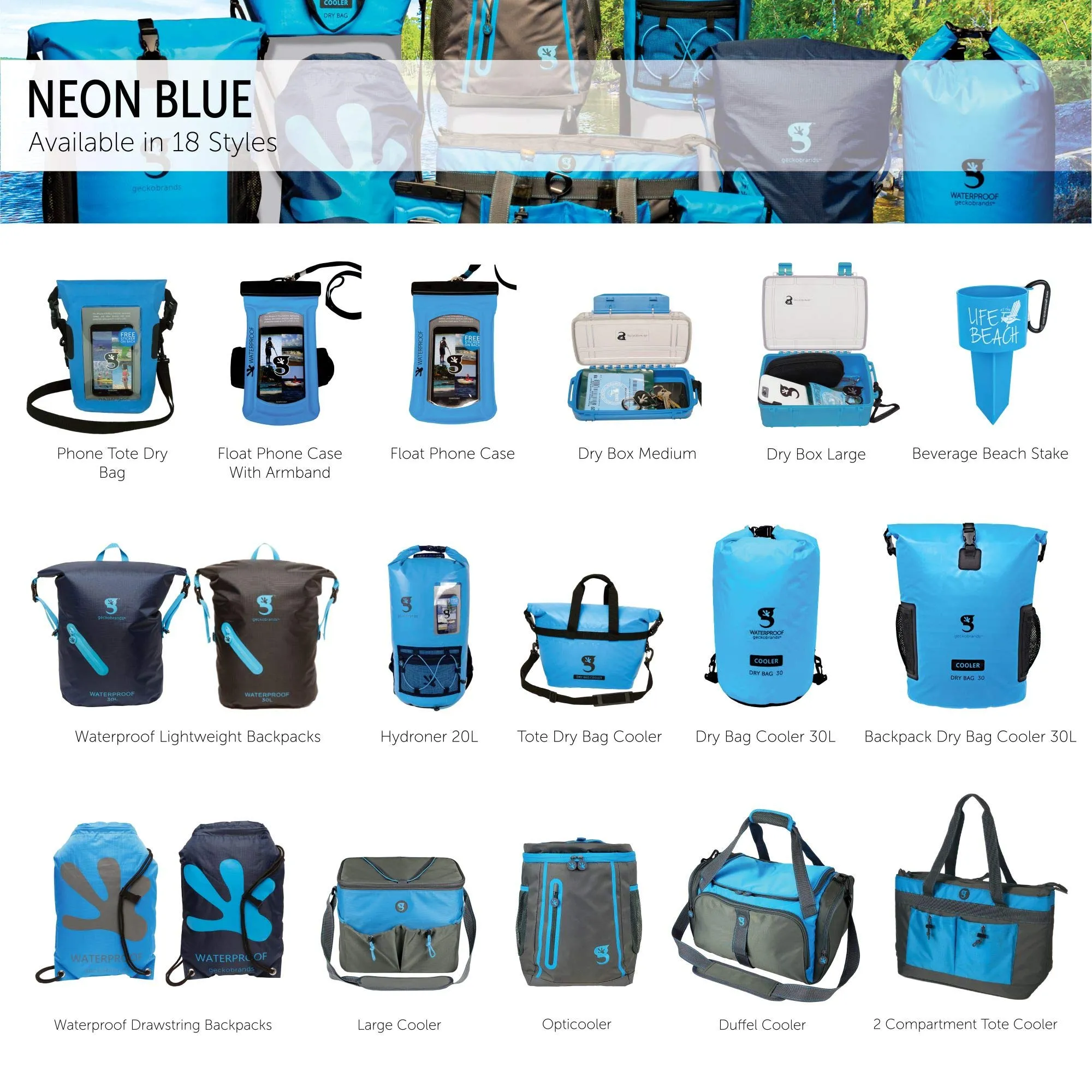 Geckobrands Waterproof Dry Box, Dual Latch