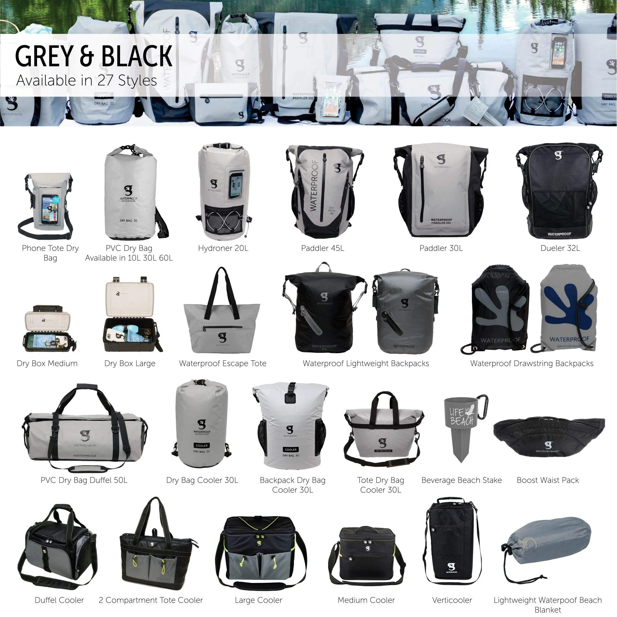 Geckobrands Waterproof Dry Box, Dual Latch