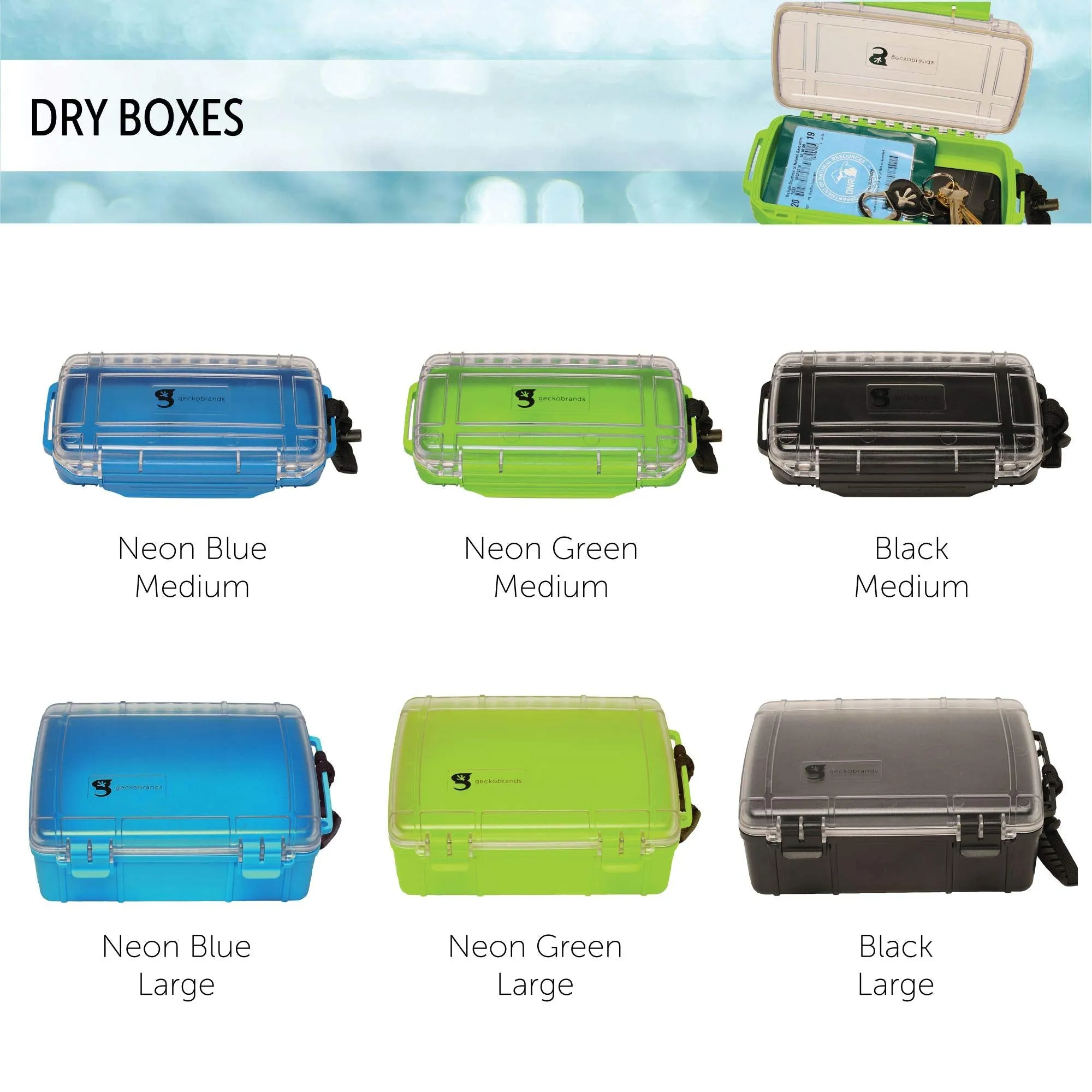Geckobrands Waterproof Dry Box, Dual Latch